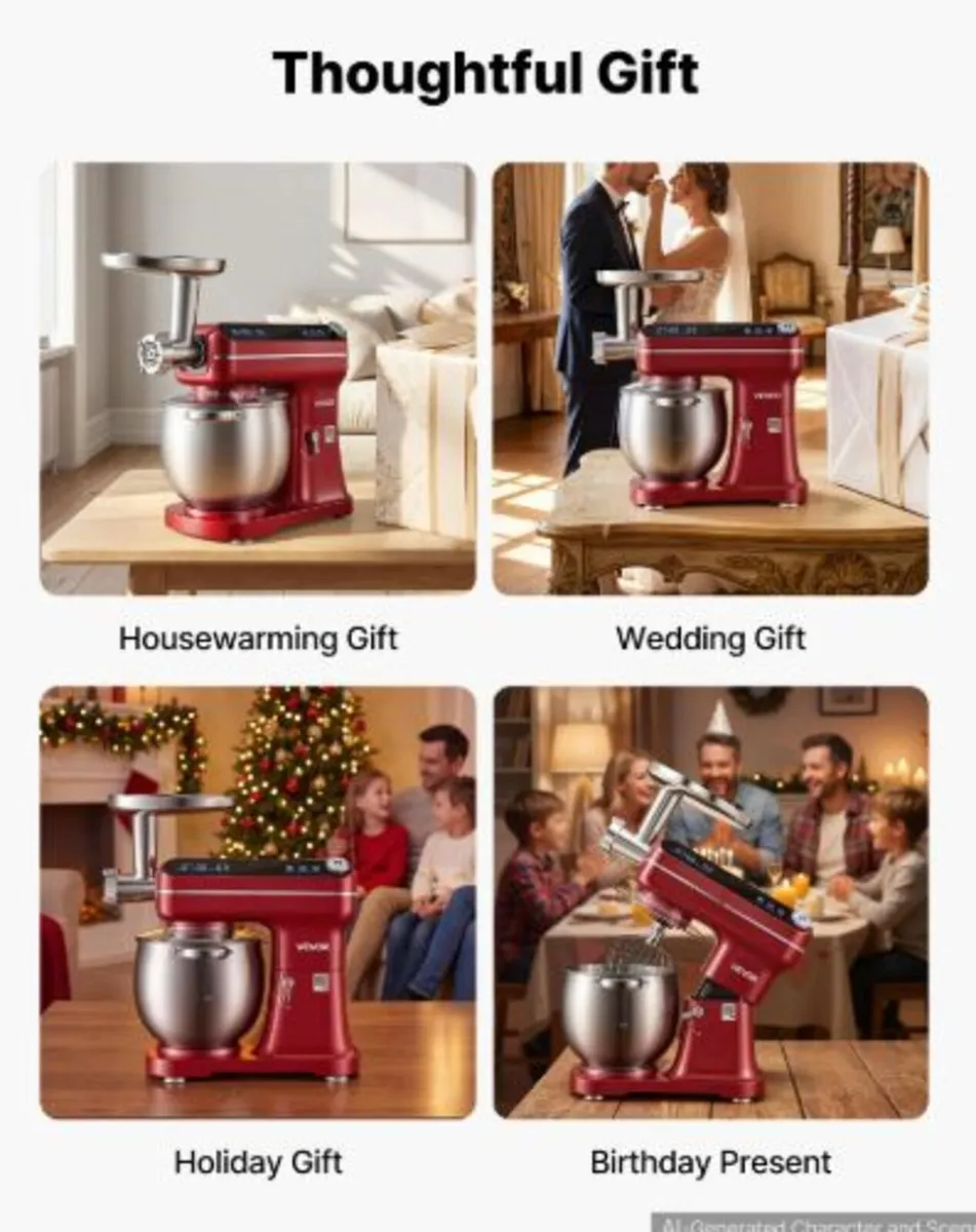 7L 2-in-1 Tilt Head Stand Mixer 1000W Electric - Image 4