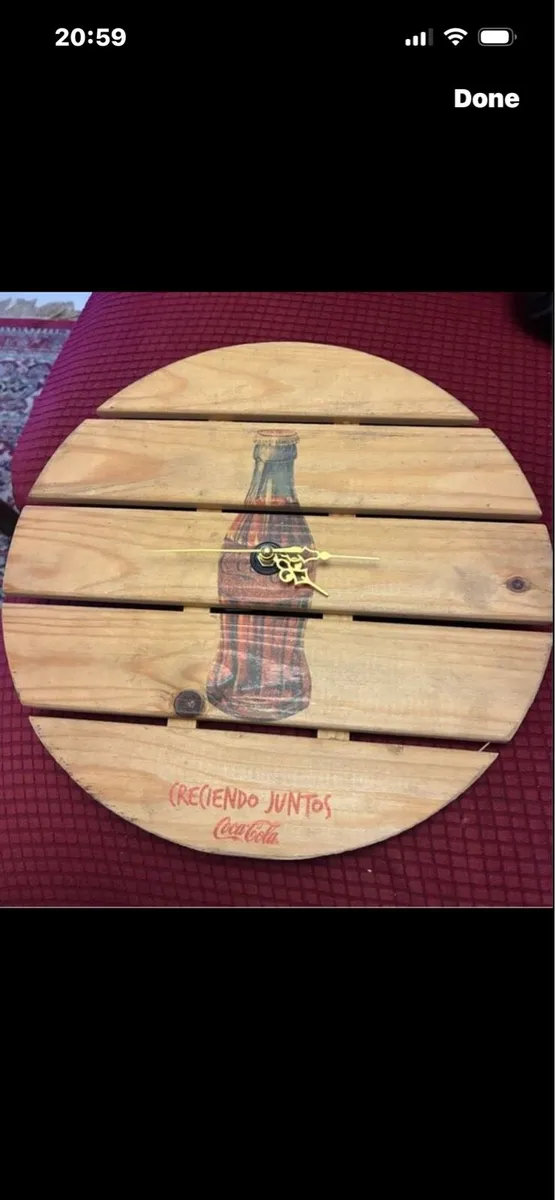Rare Coca Cola Timber Clock - Image 1