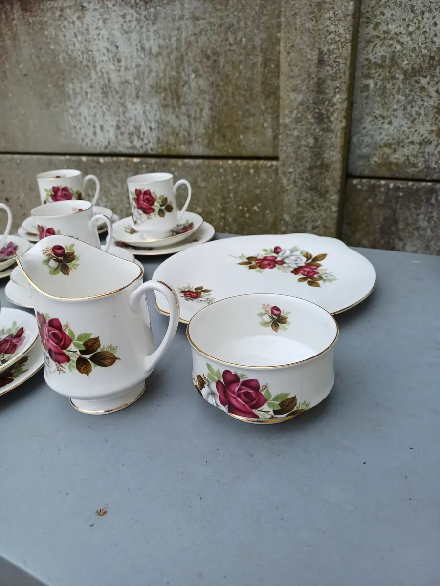 Vintage Royal Standard Red Velvet Pattern Teaset - Image 2