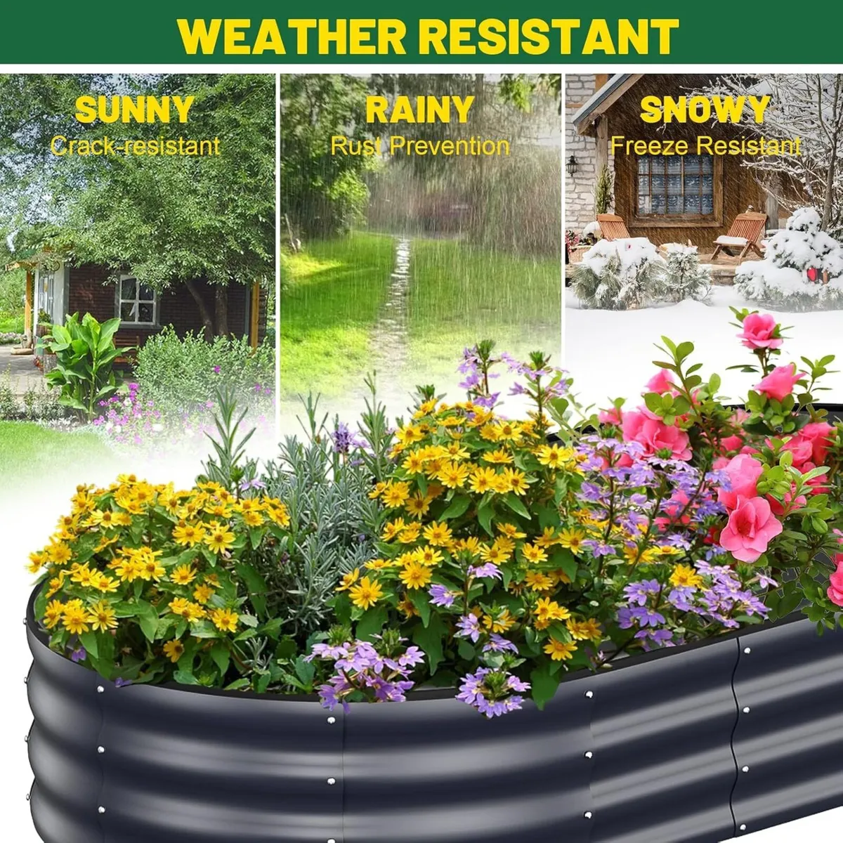 Raised Beds for Garden 2pcs Galvanised Planters - Image 4