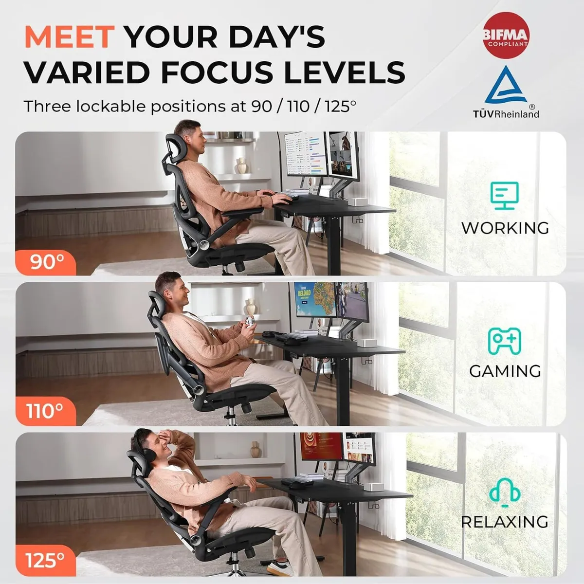 Ergonomic Mesh Office Chair Adjustable Lumbar - Image 4