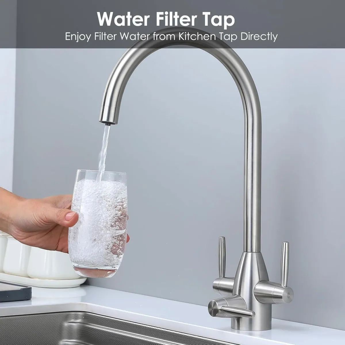 3 Way Kitchen Tap with Water Filter 304 - Image 2