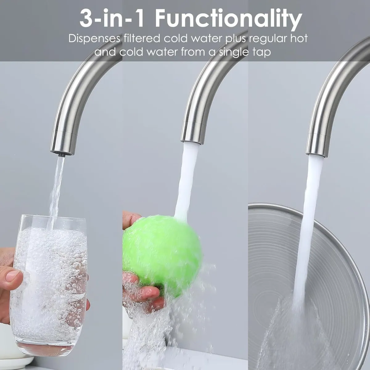 3 Way Kitchen Tap with Water Filter 304 - Image 3