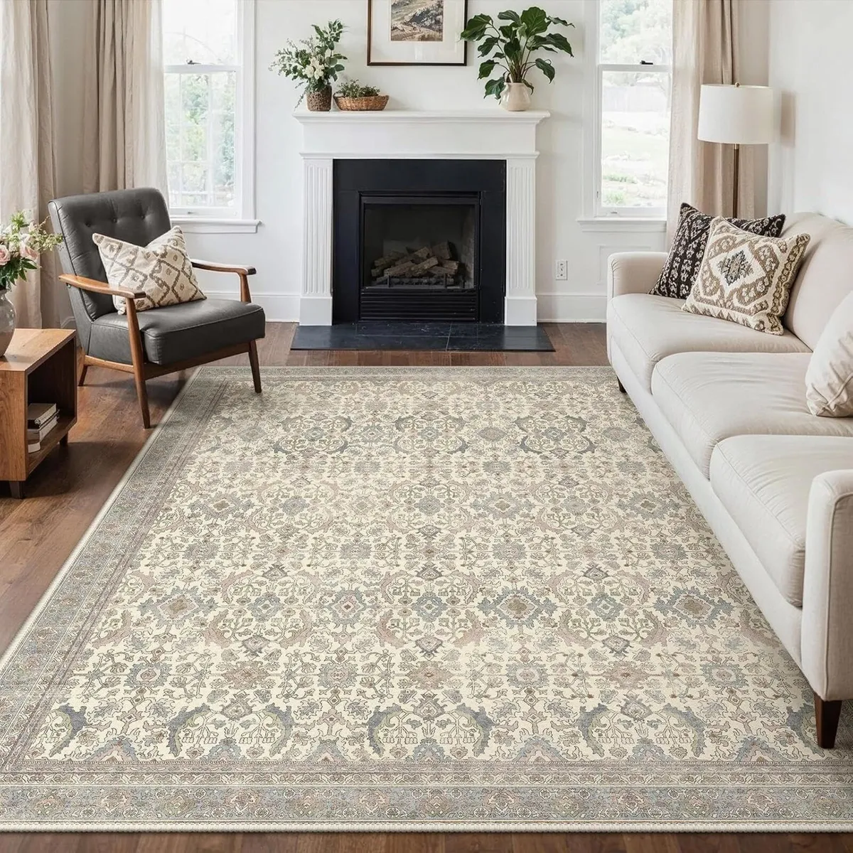 Extra Large Rug Oat Taupe Washable Non-Slip - Image 1
