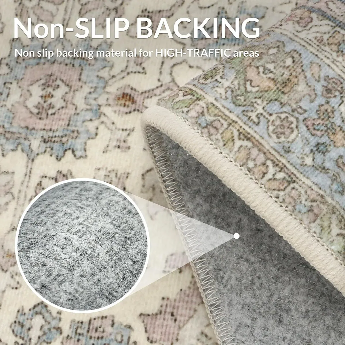 Extra Large Rug Oat Taupe Washable Non-Slip - Image 3