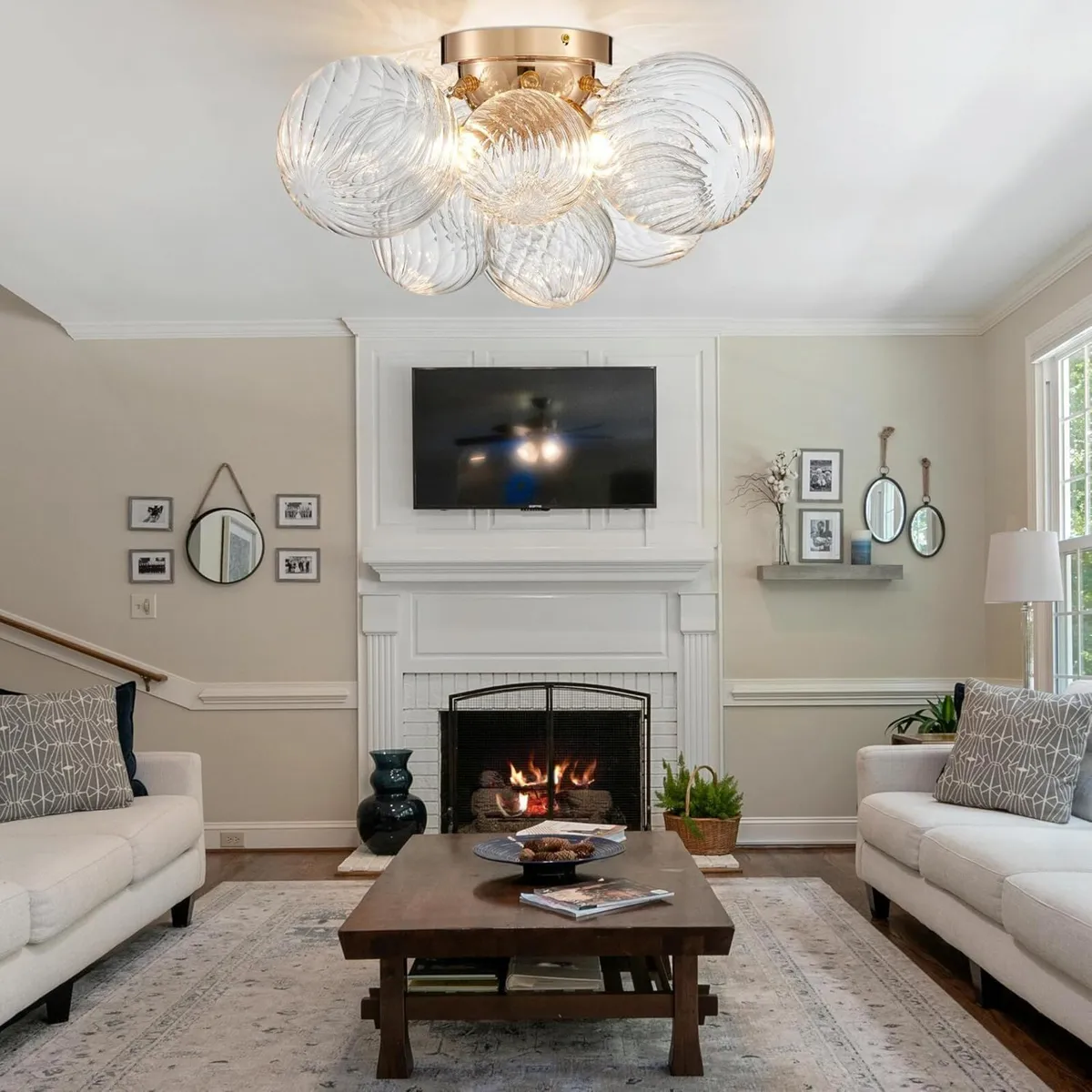 Modern Bubble Ceiling Light Fixture 4-Light Flush - Image 4