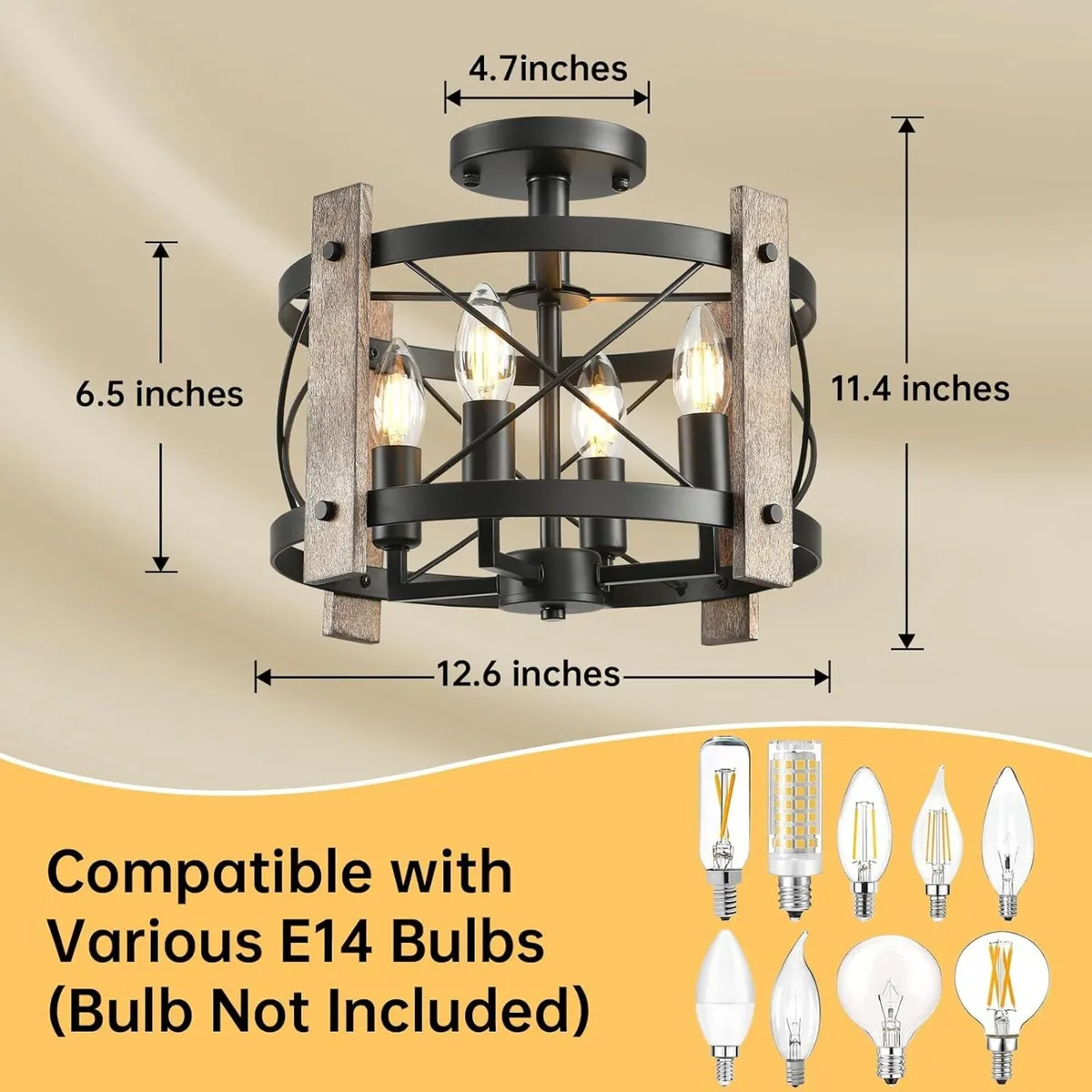 Chandelier Industrial Ceiling Lights 4 Hallway - Image 4
