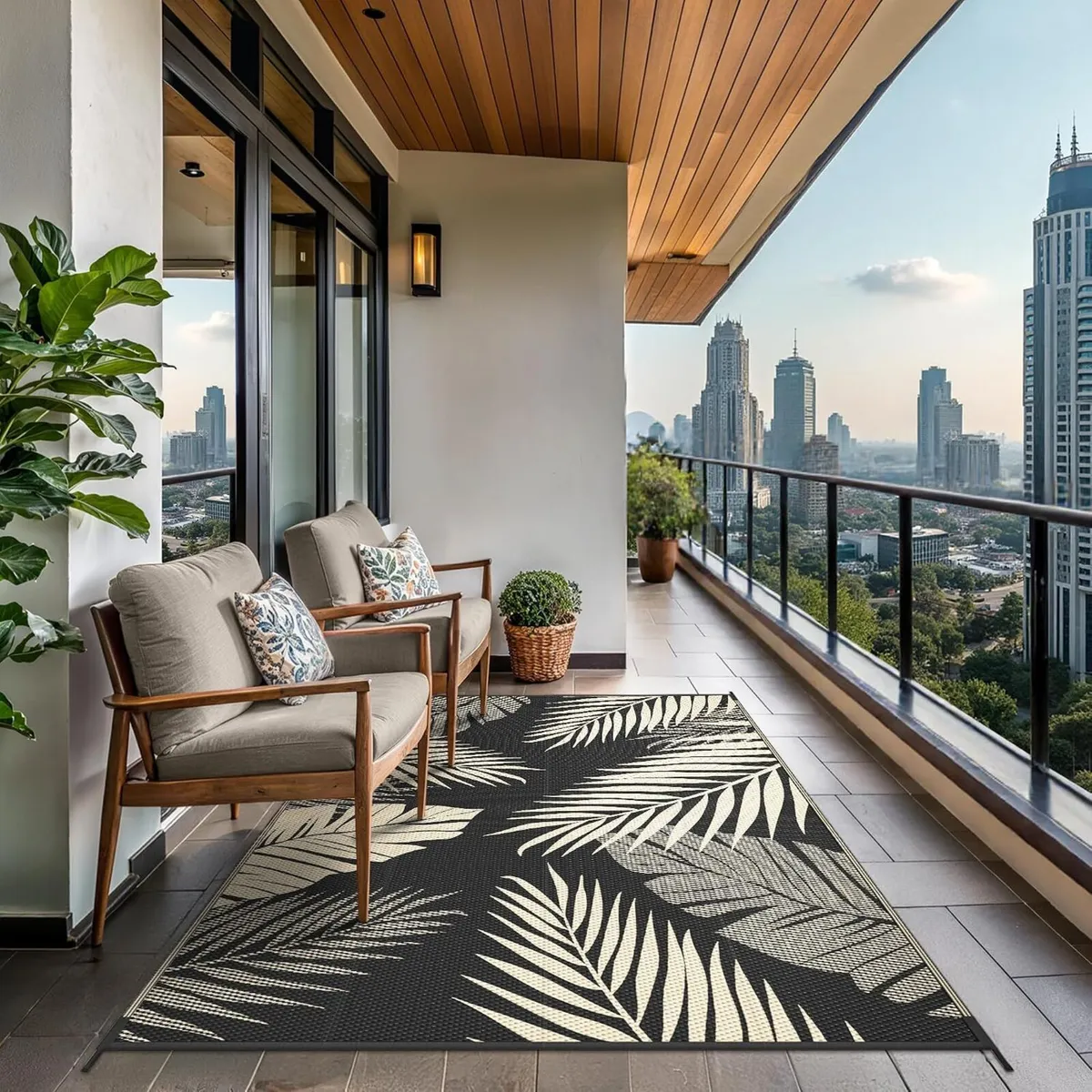 Waterproof Reversible Outdoor Rug - Image 4