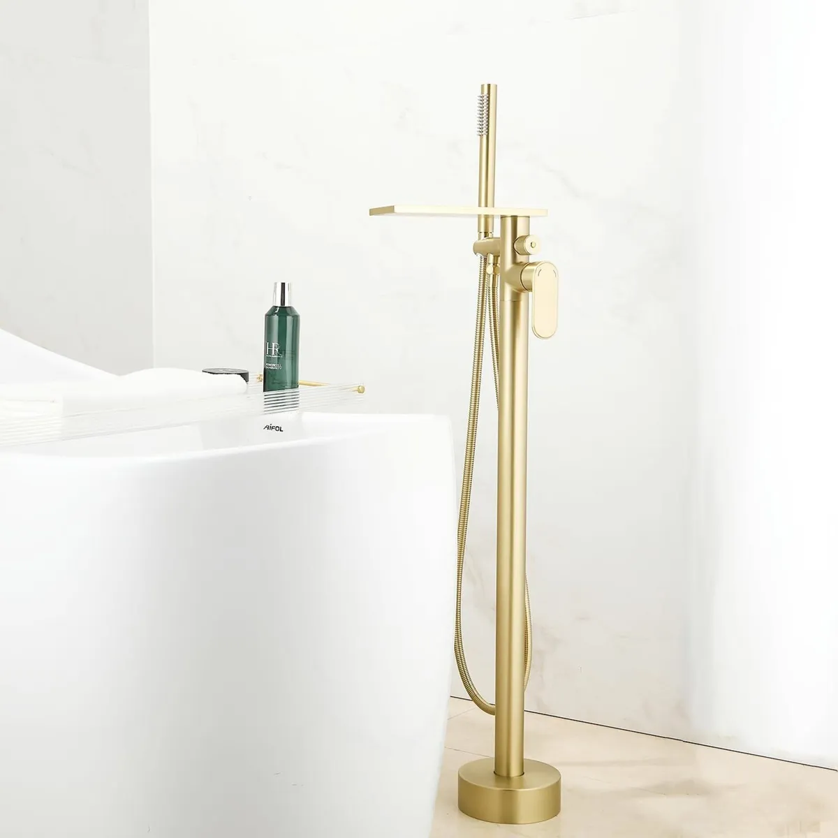Freestanding Bath Shower Mixer Tap Floor Mounted - Image 1