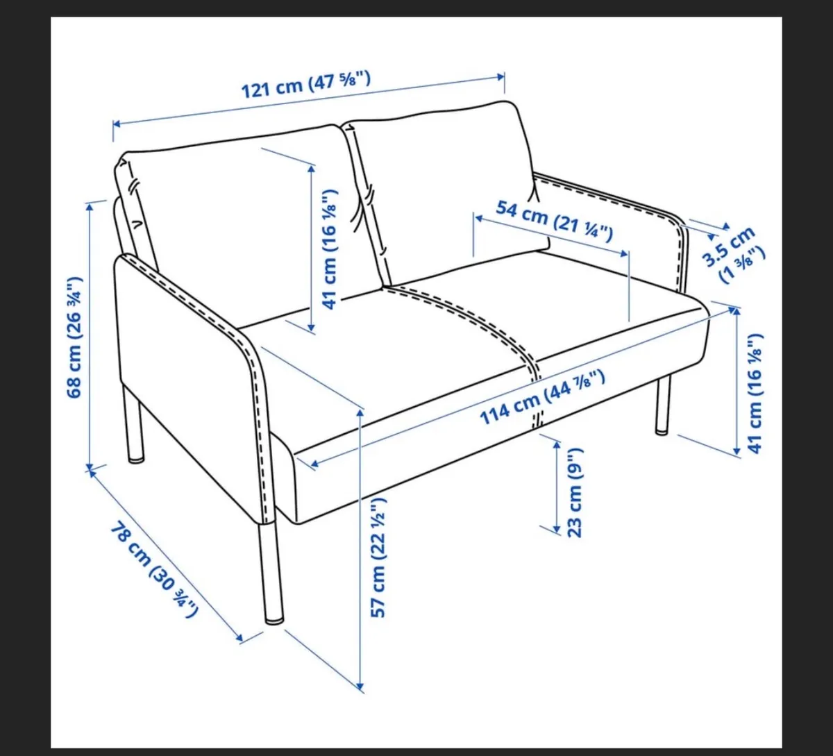 IKEA couch (Glostad) chair - Image 2