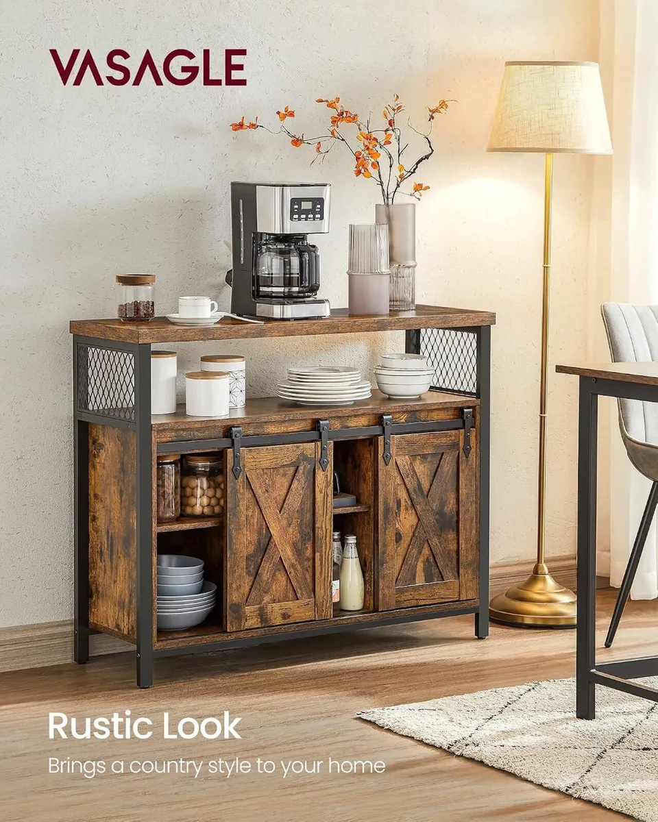 Sideboard with 2 Sliding Barn Doors - Image 4