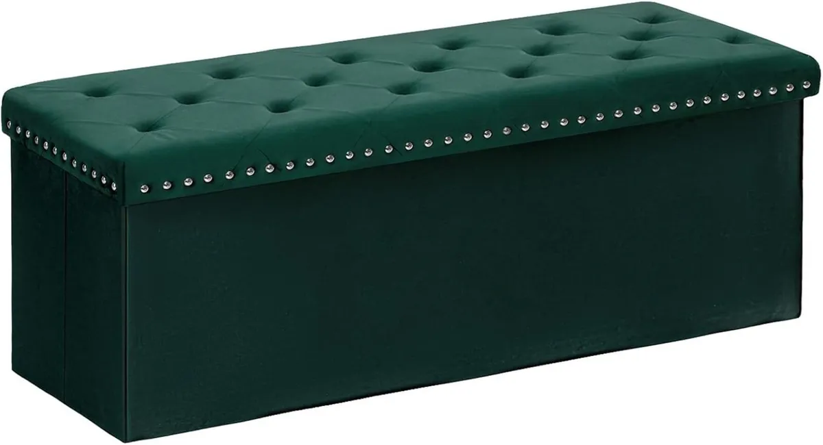 Folding Ottoman Storage Bench Extra Large Foot - Image 1
