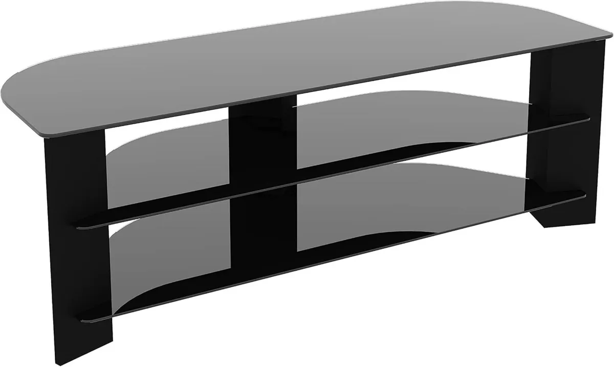 Corner TV Stand Universal Unit with Glass Shelves - Image 1