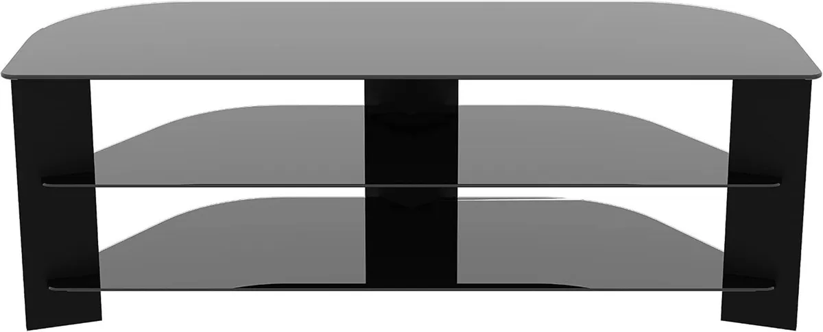 Corner TV Stand Universal Unit with Glass Shelves - Image 2