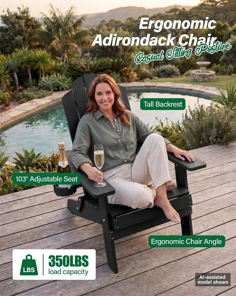 Folding Adirondack Chair for Outdoor: Modern - Image 4