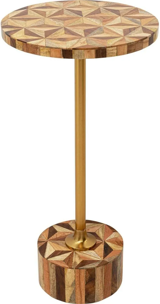 Side Table Domero Geo 25CM Diameter Round Wood - Image 1