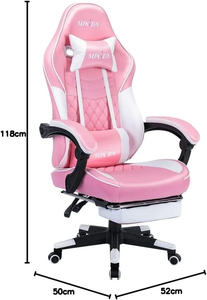 Gaming Ergonomic Chair with Footrest Office - Image 3