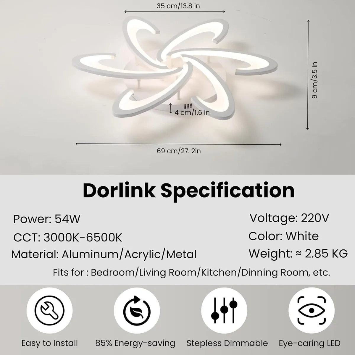 LED Ceiling Light Dimmable Modern Lights Living - Image 3