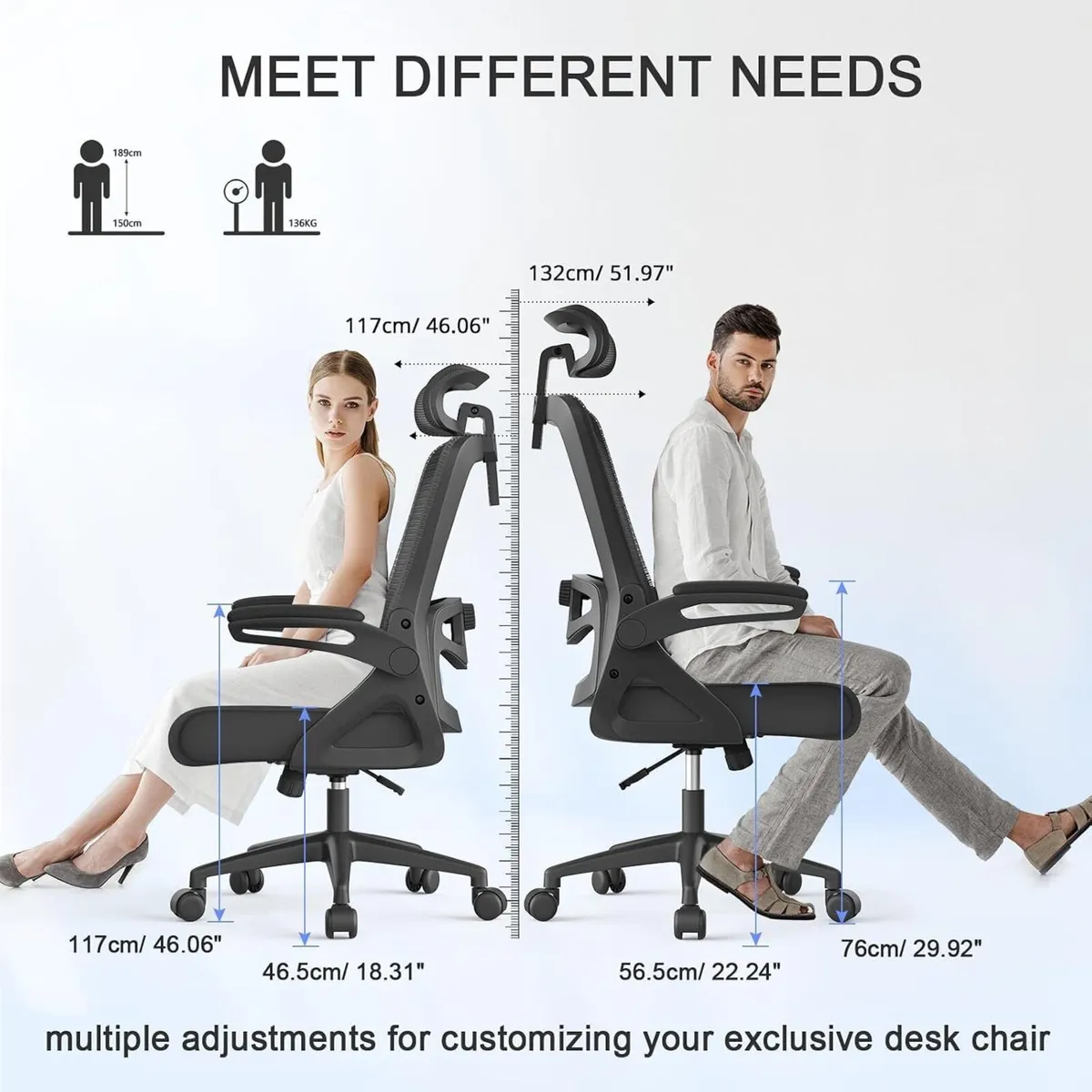 Office Chair Ergonomic with Lumbar Support - Image 2