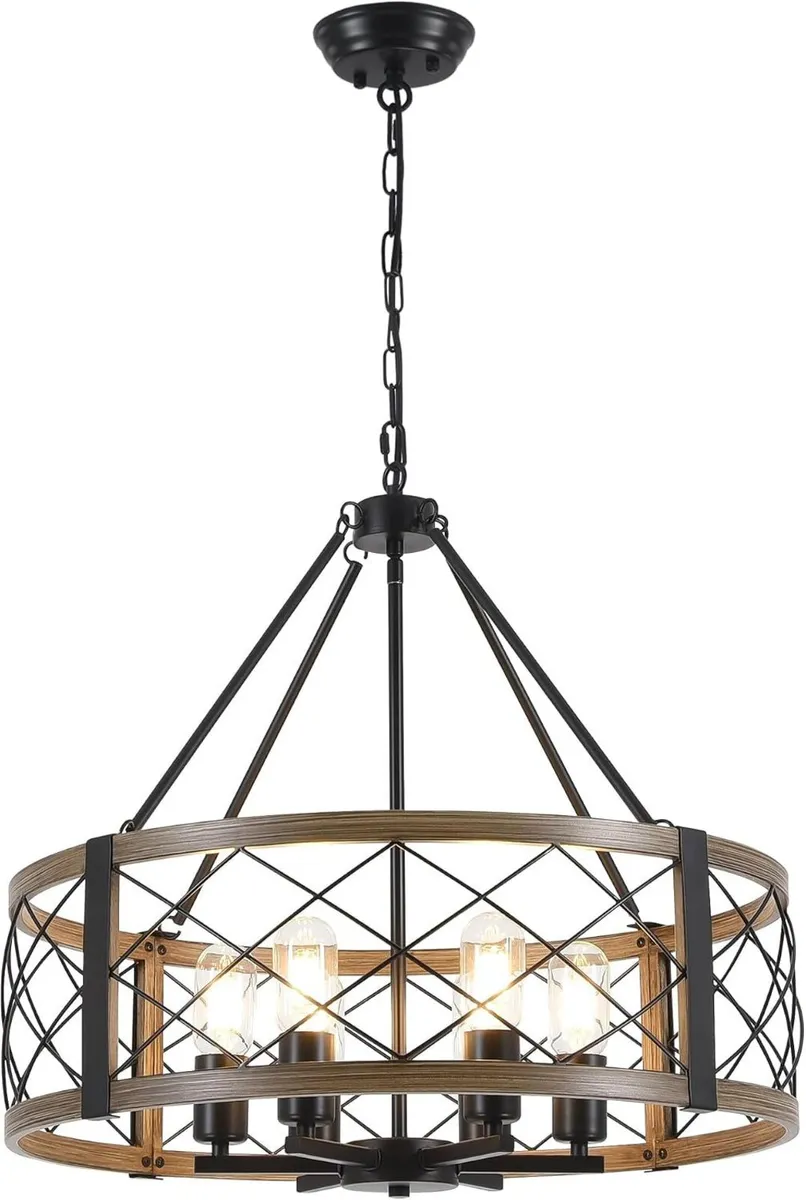 6 Lights Industrial Rustic Chandelier Ceiling - Image 1
