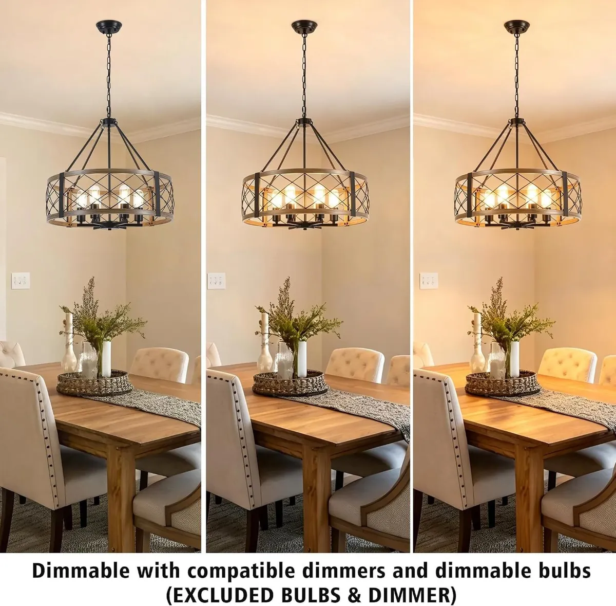 6 Lights Industrial Rustic Chandelier Ceiling - Image 4