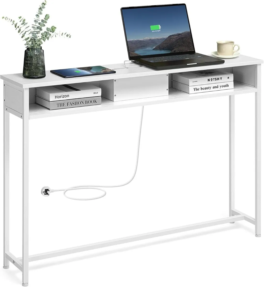 Console Table with Charging Station Slim - Image 1