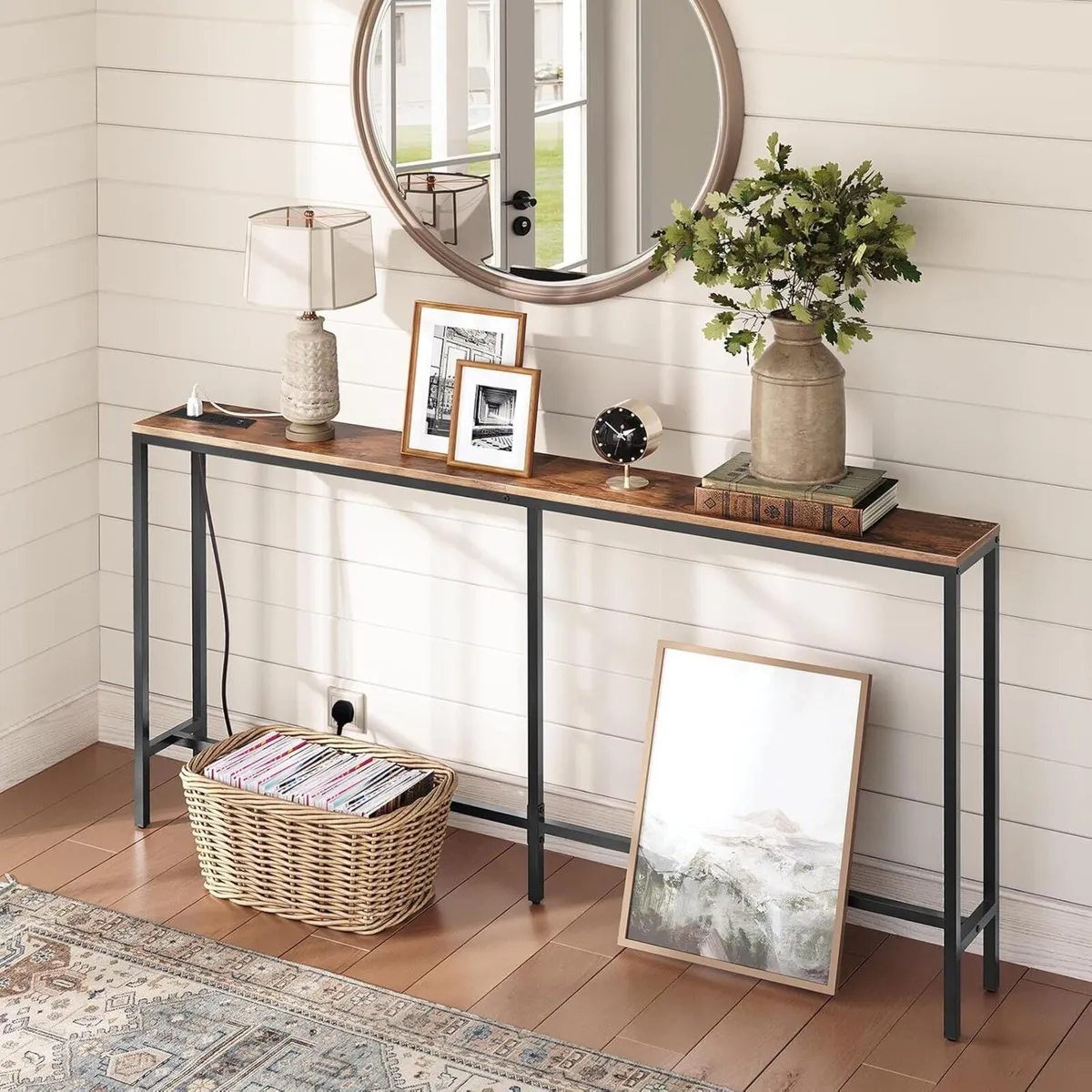 Console Table with Power Outlets 160CM Narrow - Image 4