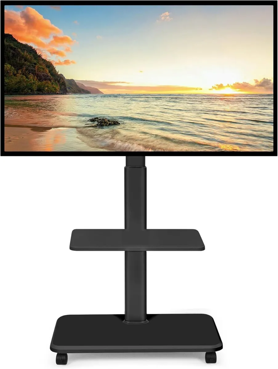 Rolling TV Stand for 32-70 Inch Flat Curved - Image 1