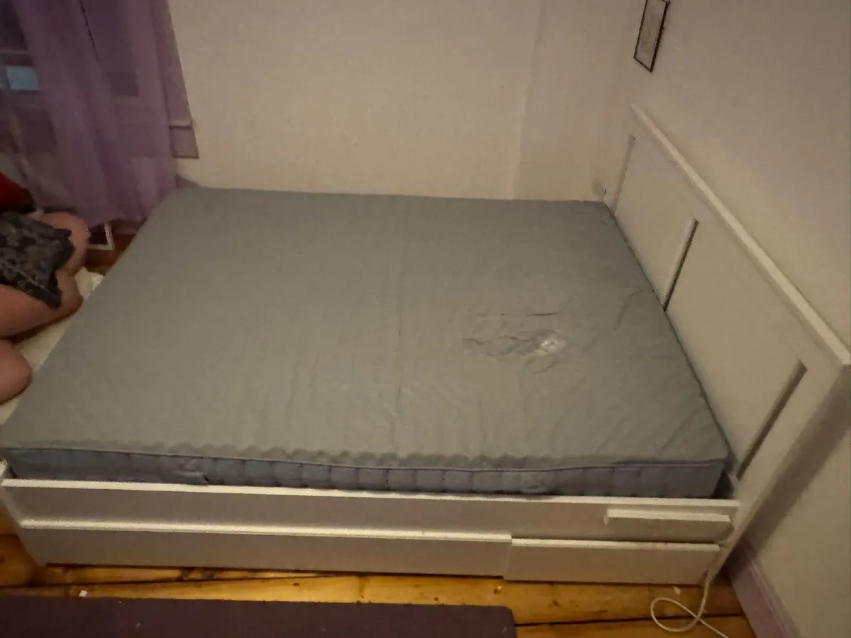 King size storage bed and mattress IKEA - Image 2