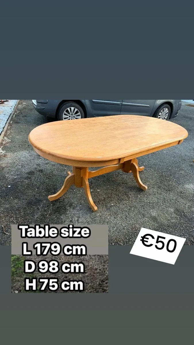 oval oak kitchen table - Image 1