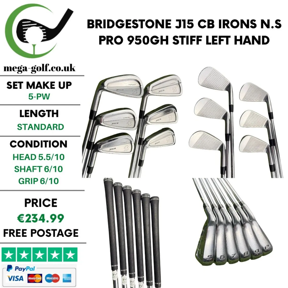 Bridgestone J15 CB Irons / 5-Pw / Stiff - Image 1
