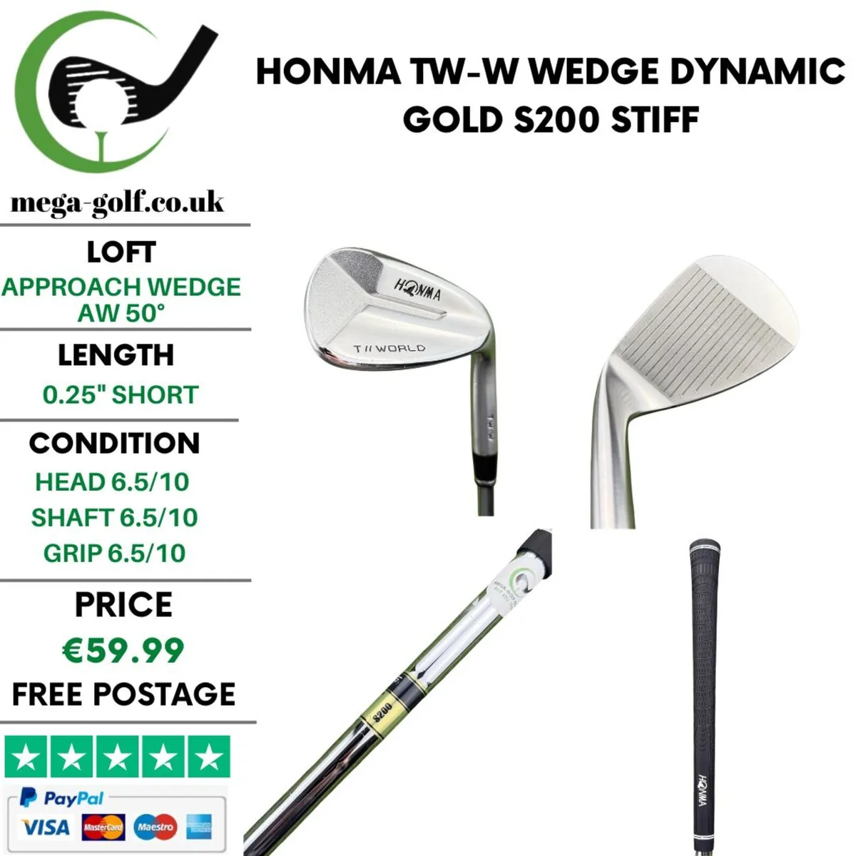 Honma TW-W Wedge Aw 50° / Dynamic Gold S200 Stiff - Image 1