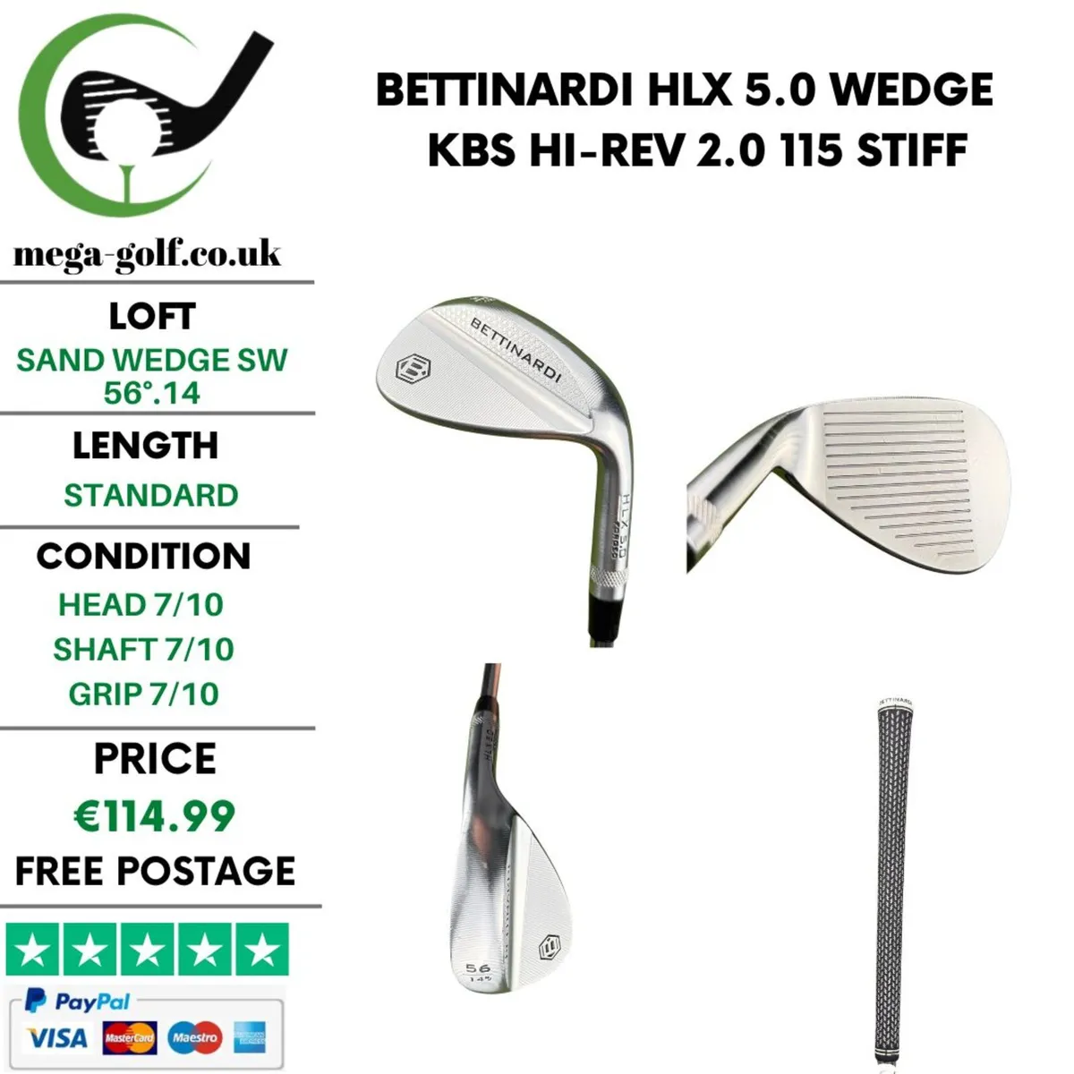 Bettinardi HLX 5.0 Wedge Sw 56°.14 / Stiff - Image 1