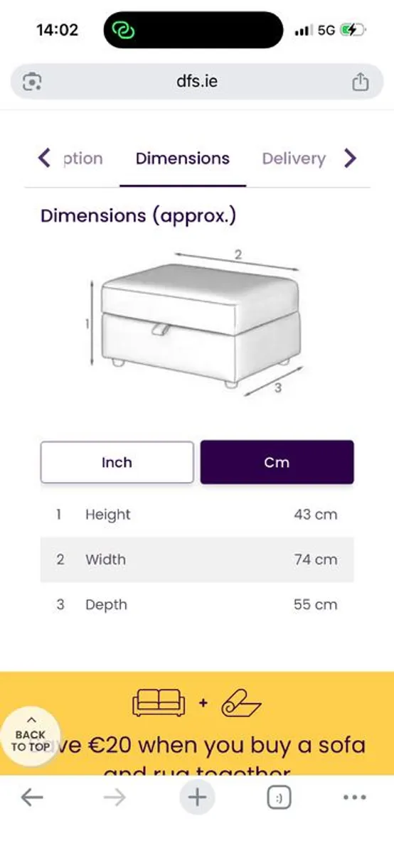 Sophia DFS footstool - Image 2