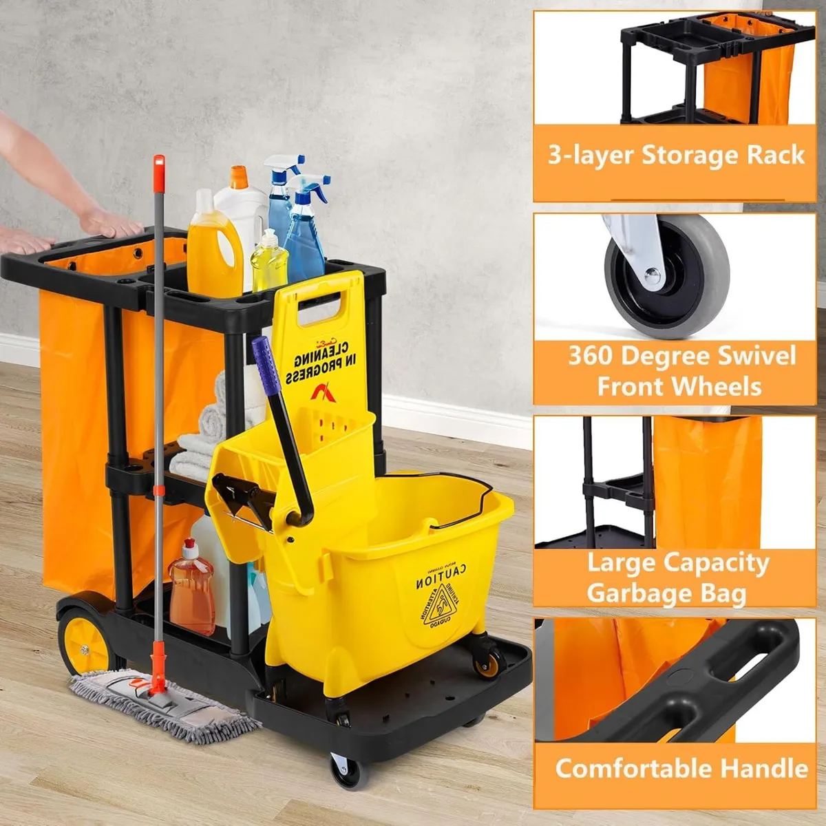 Janitorial Trolley Cleaning on Wheels Utility - Image 4