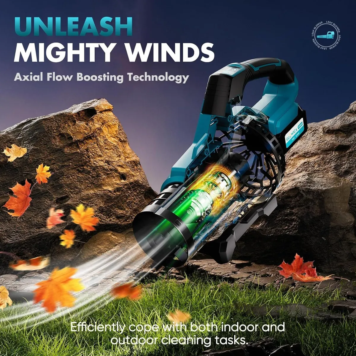 Leaf Blower Cordless 8000mah Battery with Fast - Image 3