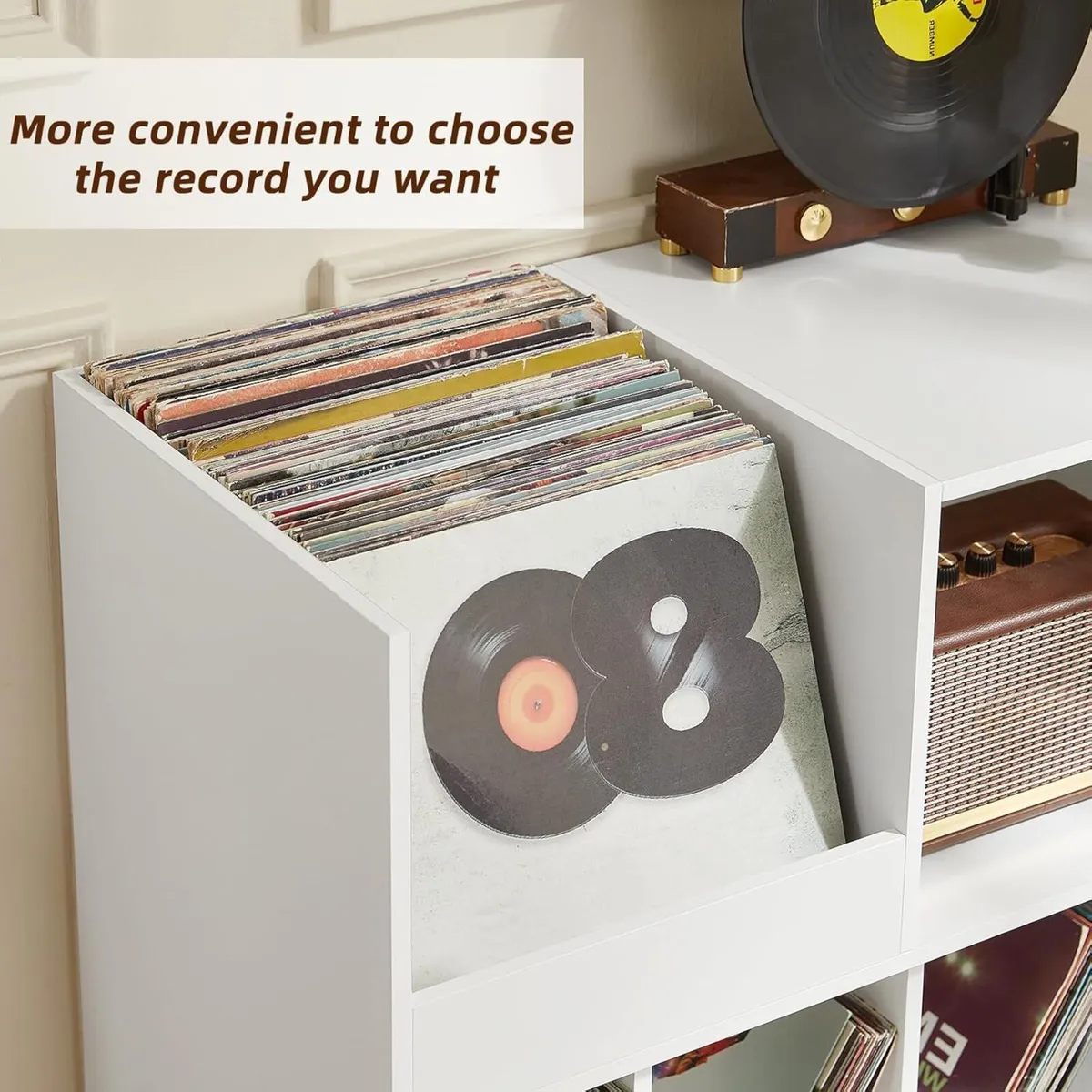Large Record Player Stand Turntable with Storage - Image 2