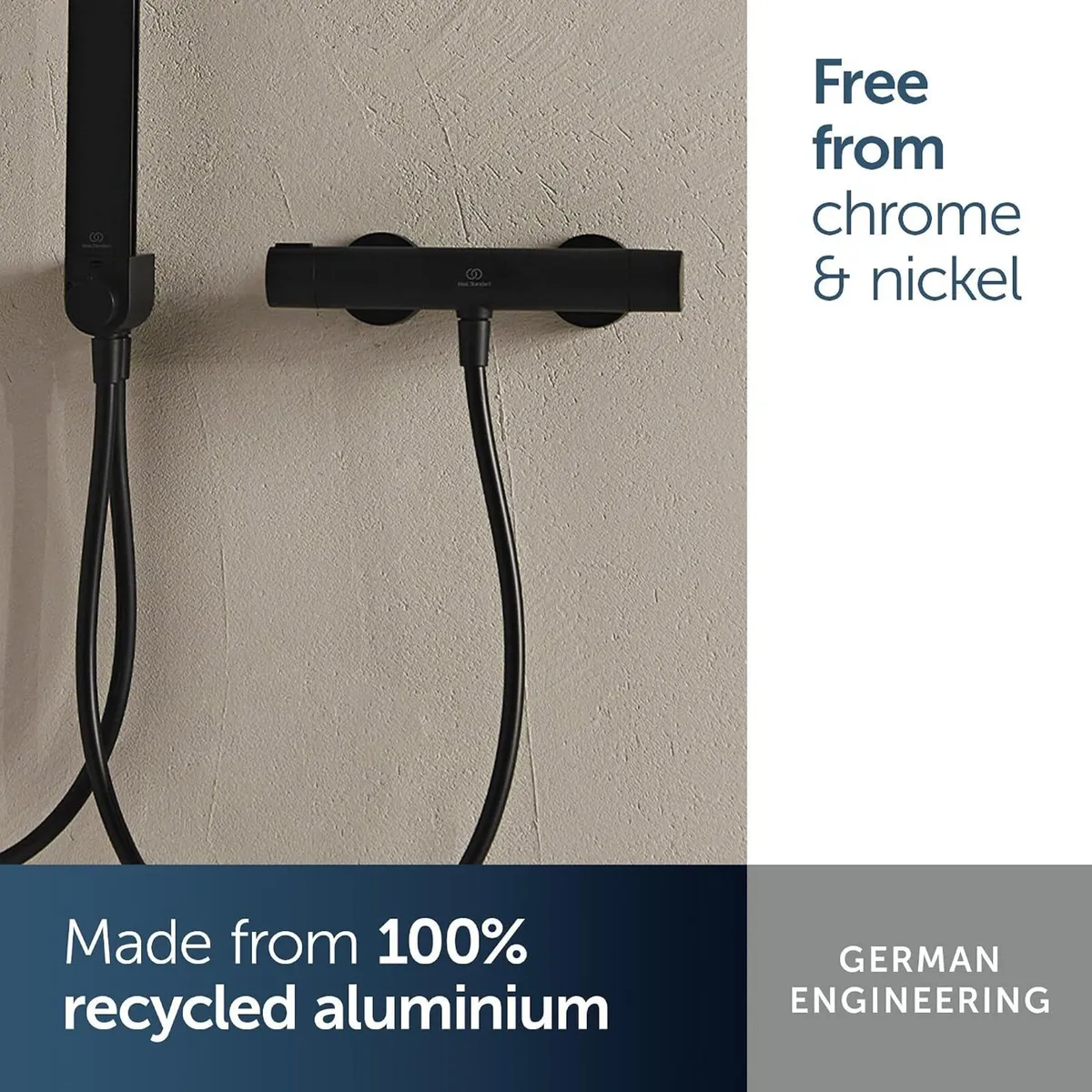 Ceratherm Alu+ Exposed Shower Mixer 292x105x72MM - Image 3