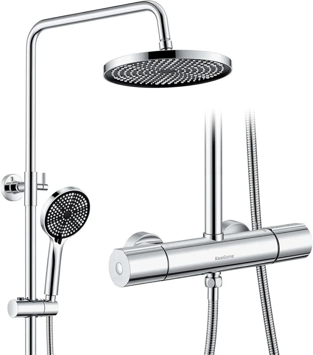 Thermostatic Shower System Stainless Steel 25CM - Image 1