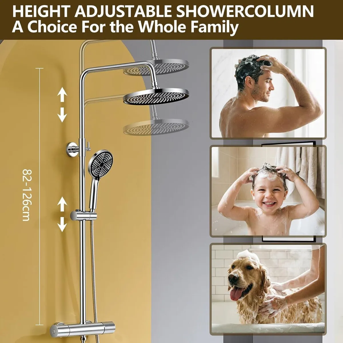 Thermostatic Shower System Stainless Steel 25CM - Image 4