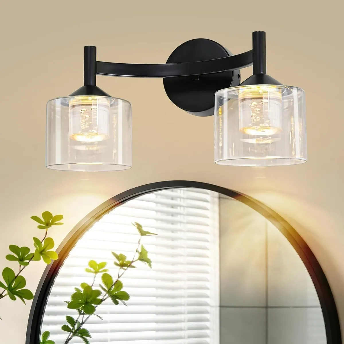2-Light Wall Sconces Vanity Light with Clear Glass - Image 2