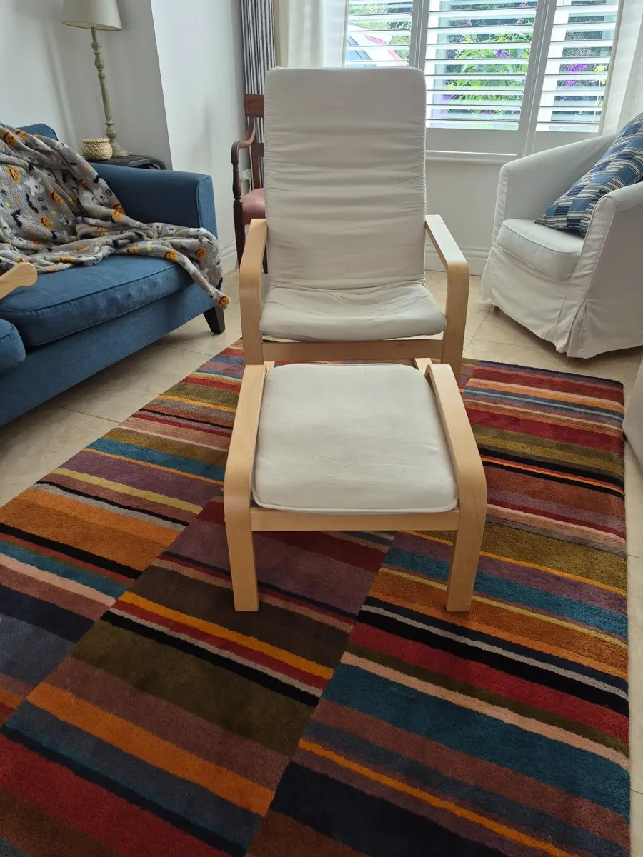 Ikea chair and footstool - Image 2