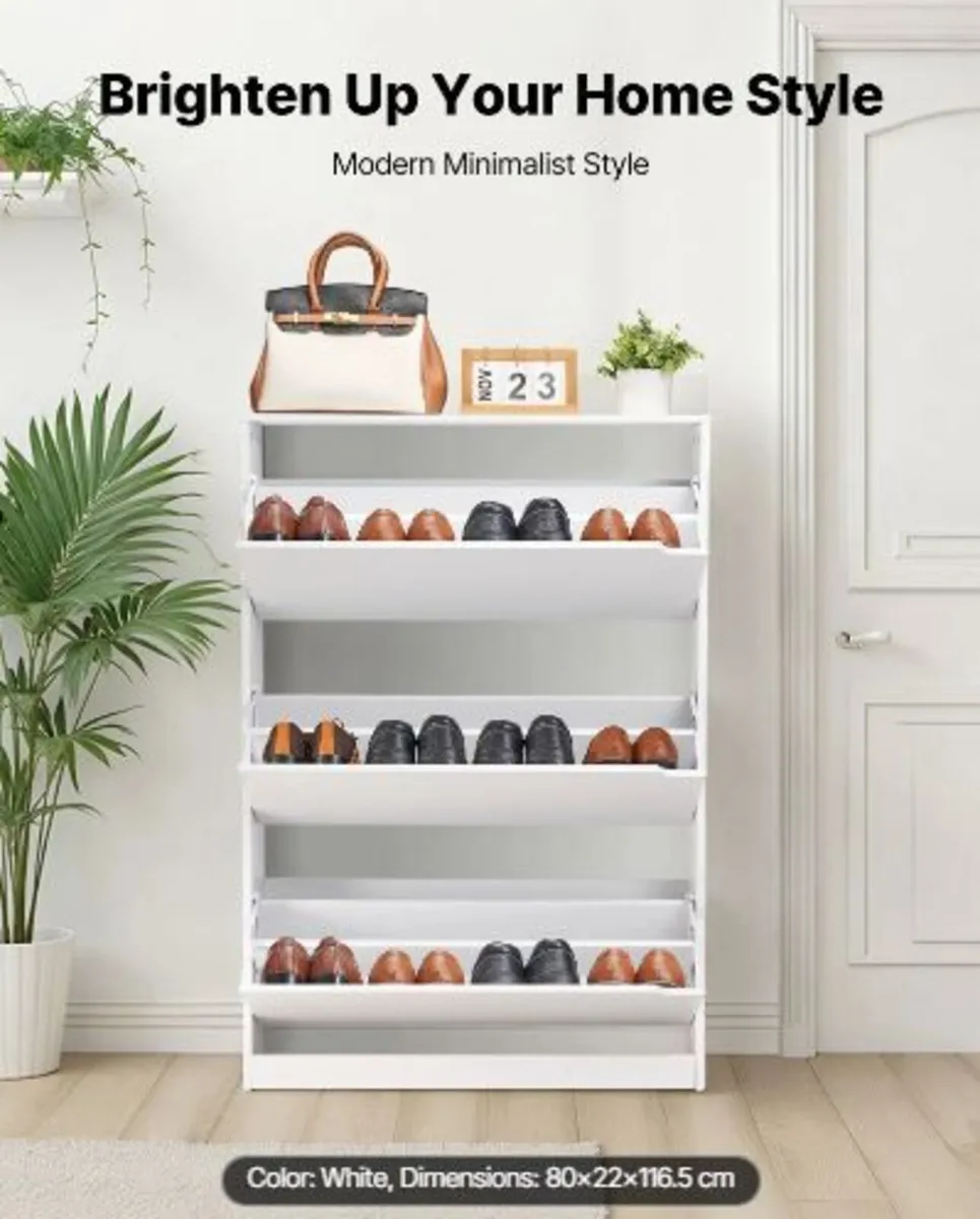 Shoe Cabinet with 3 Flip Drawers - Image 1