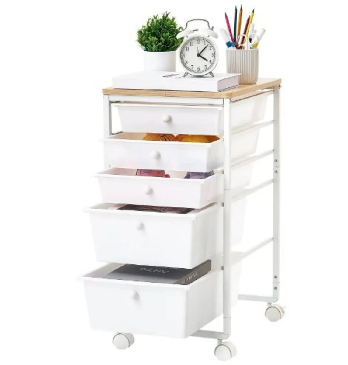 Rolling Cart with Drawers, 5 Drawer - Image 3