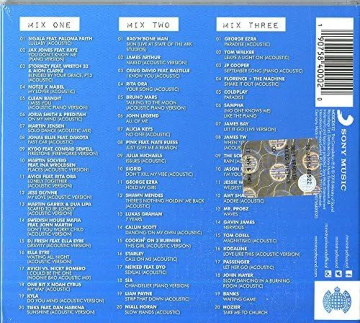 I Love Accoustic - Ministry Of Sound - 3cd - New - Image 2