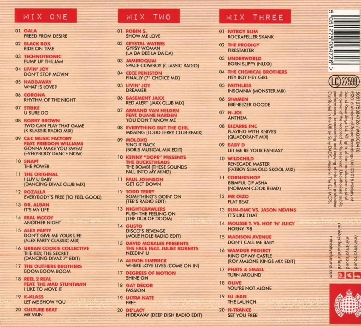 I LOVE THE 90s - Ministry of Sound - 3cd - NEW - Image 2