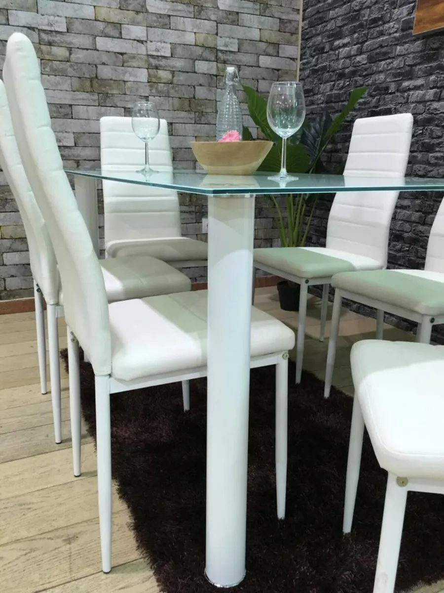 Glass Dining Table + 6 Chairs | FREE Delivery - Image 2
