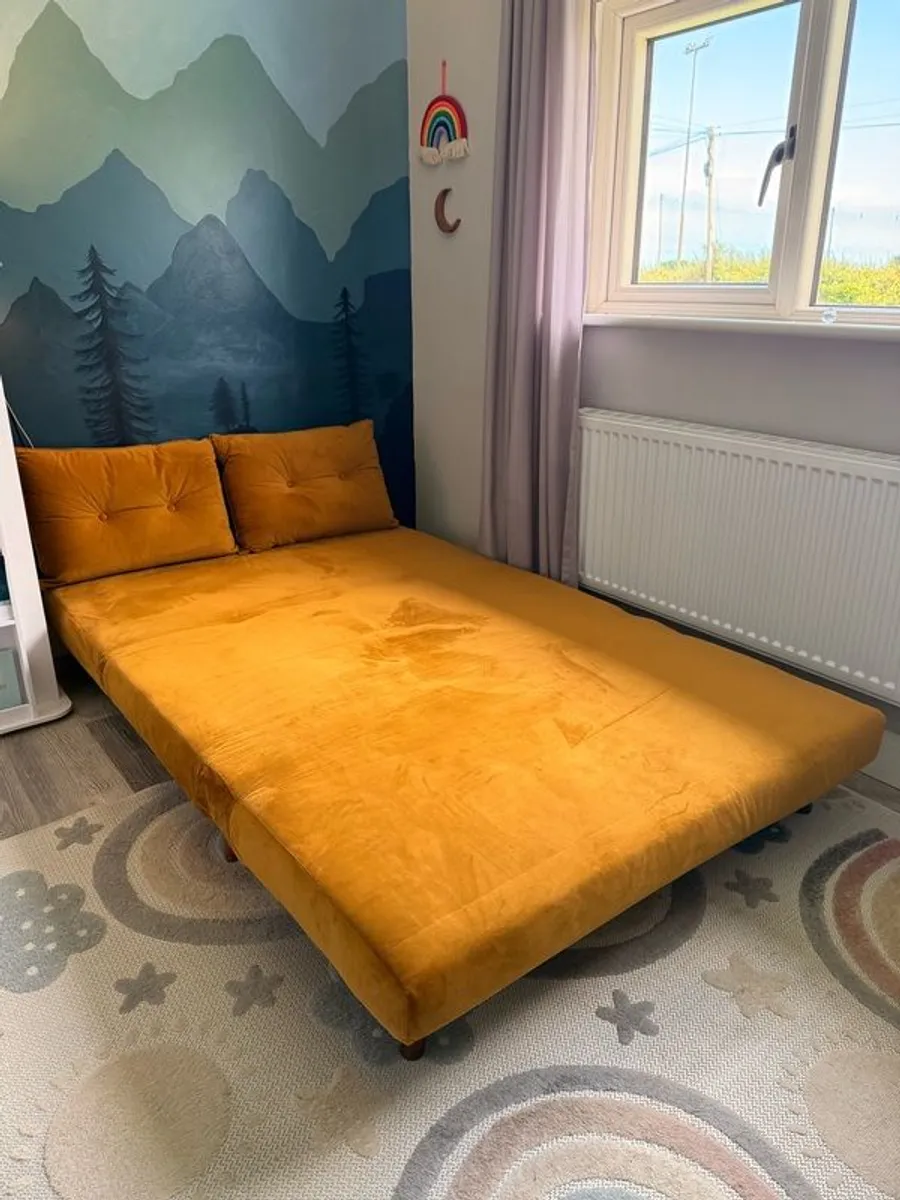 Mustard Sofa Bed from SLF.ie - Image 4