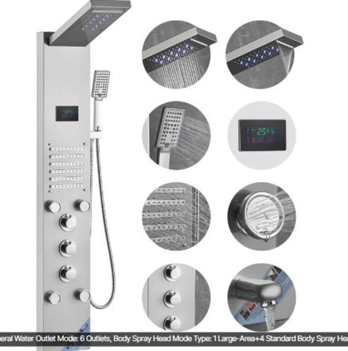 Shower Panel System, 6 Shower Modes - Image 4