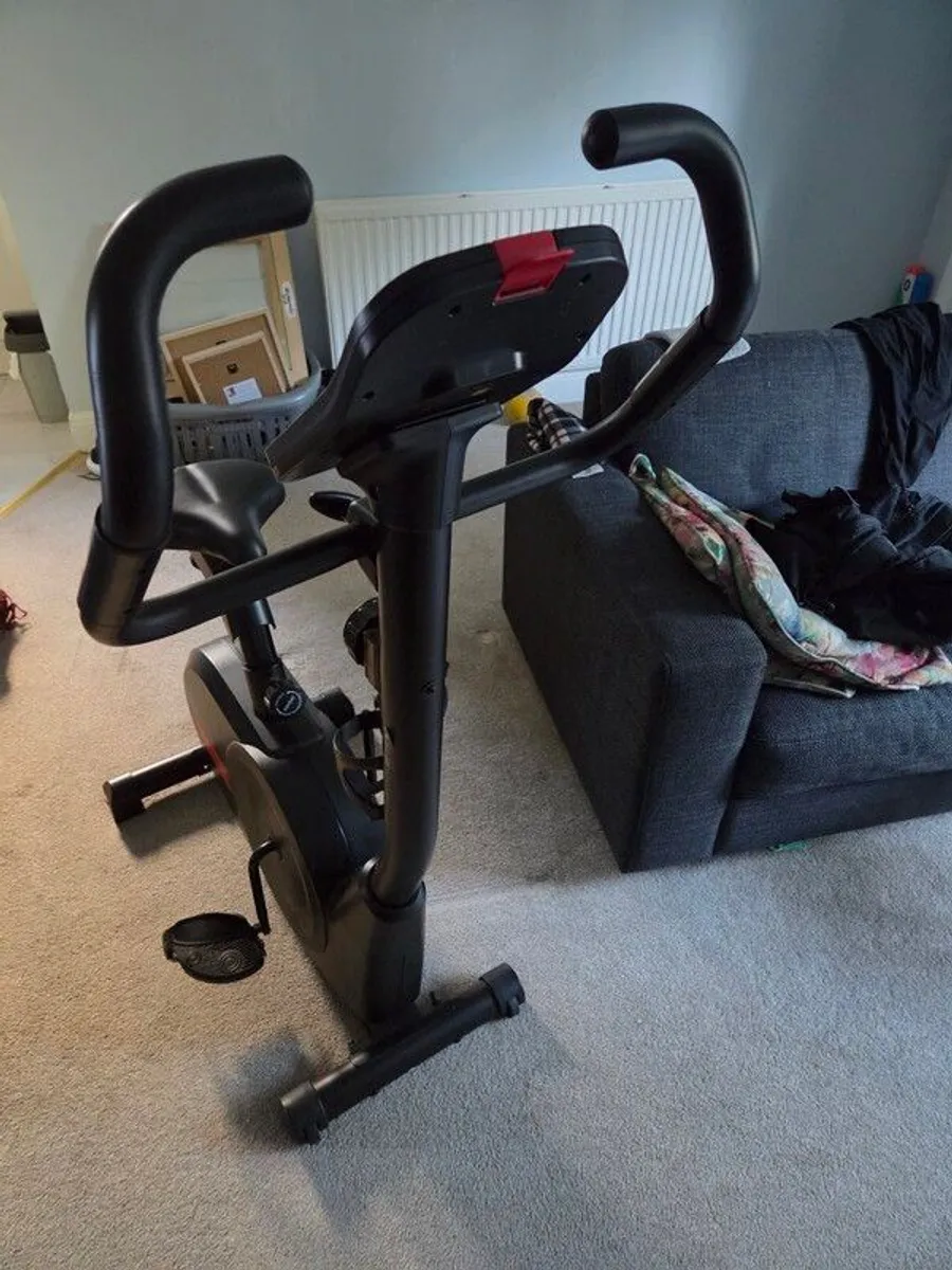 Compact Upright Exercise Bike with LCD Console & Heart Rate Sensors - Image 3